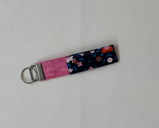 Pink and Floral Keyfob